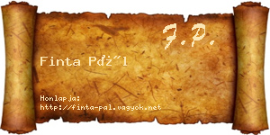 Finta Pál névjegykártya