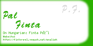 pal finta business card